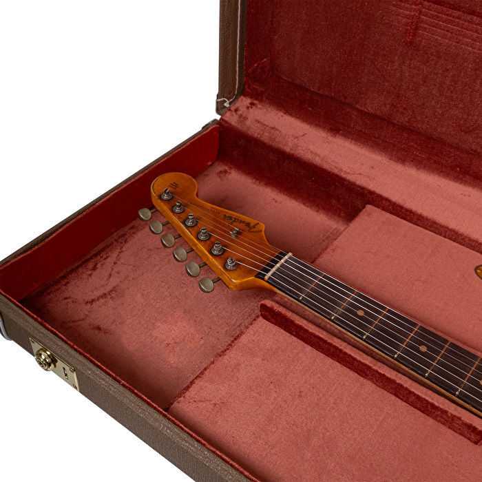Fender Custom Shop 1961 Stratocaster Super Heavy Relic Aged Vintage White Over 3 Ton Sunburst Elektro Gitar